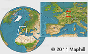 Satellite Location Map of Sedan, within the entire country