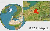 Satellite Location Map of Champagne-Ardenne