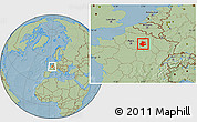 Savanna Style Location Map of Épernay, hill shading