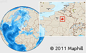 Shaded Relief Location Map of Épernay