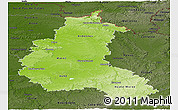 Physical Panoramic Map of Champagne-Ardenne, darken