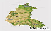 Satellite Panoramic Map of Champagne-Ardenne, cropped outside