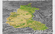 Satellite Panoramic Map of Champagne-Ardenne, desaturated