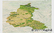 Satellite Panoramic Map of Champagne-Ardenne, lighten