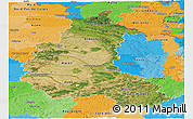 Satellite Panoramic Map of Champagne-Ardenne, political outside