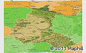 Satellite Panoramic Map of Champagne-Ardenne, political shades outside