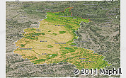 Satellite Panoramic Map of Champagne-Ardenne, semi-desaturated