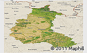 Satellite Panoramic Map of Champagne-Ardenne, shaded relief outside