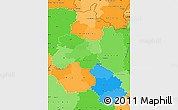 Political Simple Map of Champagne-Ardenne, political shades outside