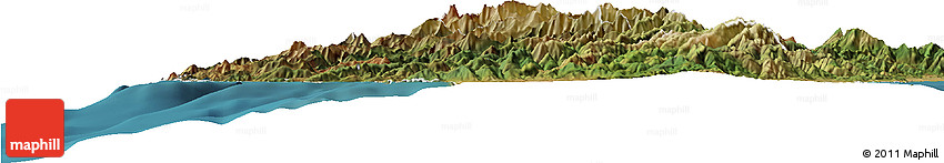 Satellite Horizon Map of Ajaccio