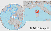 Gray Location Map of Ajaccio