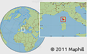 Savanna Style Location Map of Ajaccio