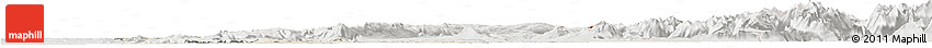 Shaded Relief Horizon Map of Franche-Comté, lighten, semi-desaturated