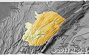Physical 3D Map of Saint-Claude, darken, desaturated