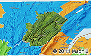 Satellite 3D Map of Saint-Claude, political outside