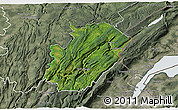 Satellite 3D Map of Saint-Claude, semi-desaturated