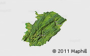 Satellite 3D Map of Saint-Claude, single color outside