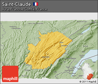 Savanna Style 3D Map of Saint-Claude