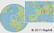 Savanna Style Location Map of Saint-Claude, within the entire country