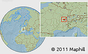 Savanna Style Location Map of Saint-Claude, hill shading