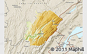 Physical Map of Saint-Claude, shaded relief outside