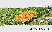 Political Panoramic Map of Saint-Claude, satellite outside