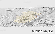 Shaded Relief Panoramic Map of Saint-Claude, desaturated