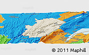 Shaded Relief Panoramic Map of Saint-Claude, political outside
