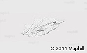Silver Style Panoramic Map of Saint-Claude, single color outside