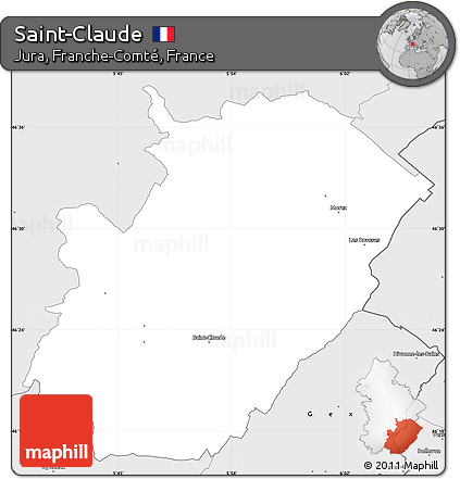 Silver Style Simple Map of Saint-Claude