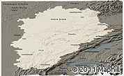 Shaded Relief Panoramic Map of Franche-Comté, darken