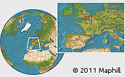 Satellite Location Map of Dieppe, within the entire country