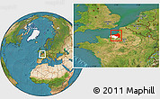 Satellite Location Map of Dieppe, highlighted parent region