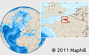 Shaded Relief Location Map of Dieppe