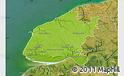Physical Map of le Havre, satellite outside