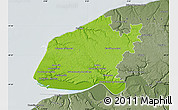 Physical Map of le Havre, semi-desaturated