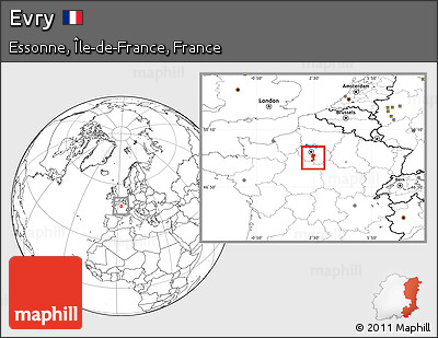 Blank Location Map of Evry