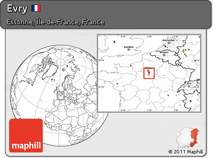 Blank Location Map of Evry