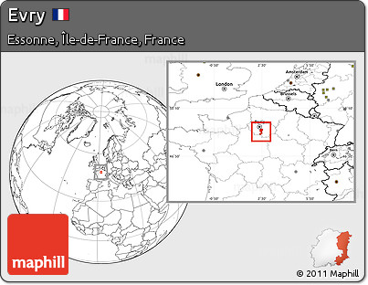 Blank Location Map of Evry