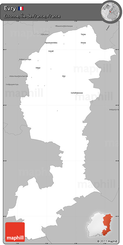 Gray Simple Map of Evry