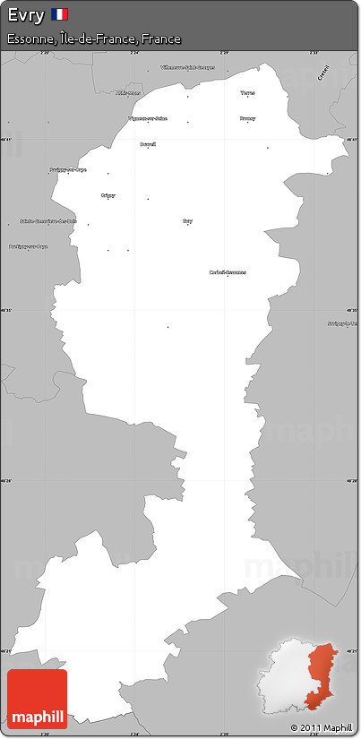 Gray Simple Map of Evry