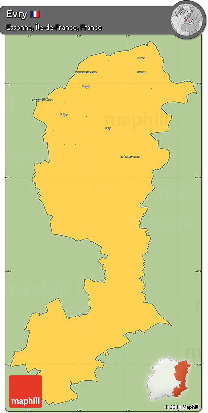 Savanna Style Simple Map of Evry, cropped outside