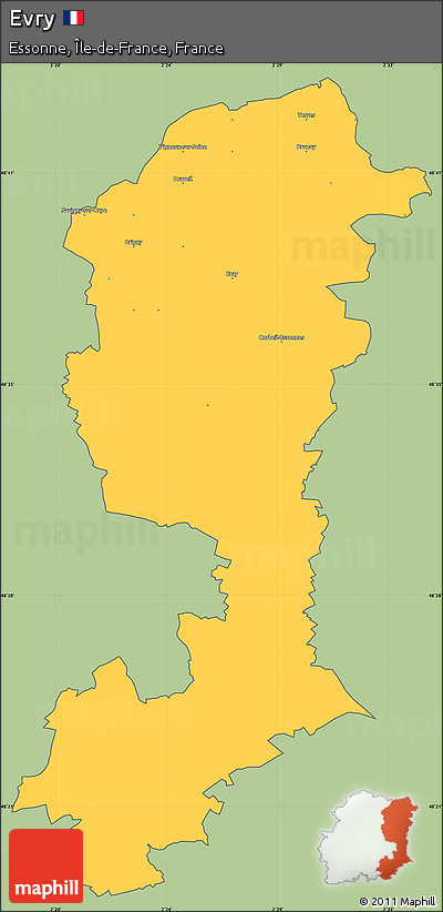 Savanna Style Simple Map of Evry, cropped outside
