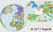 Political Location Map of Paris, highlighted country, within the entire country