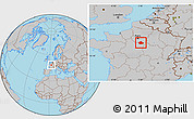 Gray Location Map of Fontainebleau