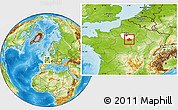Physical Location Map of Fontainebleau, highlighted grandparent region