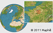 Satellite Location Map of Fontainebleau