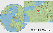 Savanna Style Location Map of Fontainebleau