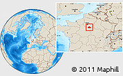 Shaded Relief Location Map of Fontainebleau