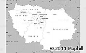 Gray Simple Map of Île-de-France